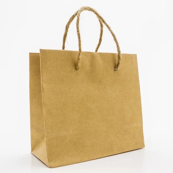 Sac en papier brun blanc — Photo