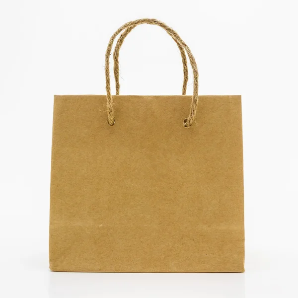 Sac en papier brun blanc — Photo