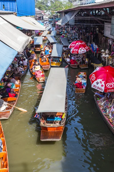 Damnoen Saduak Floating Market. — Stock Photo, Image