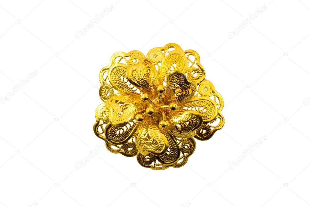 Golden flower jewelry.