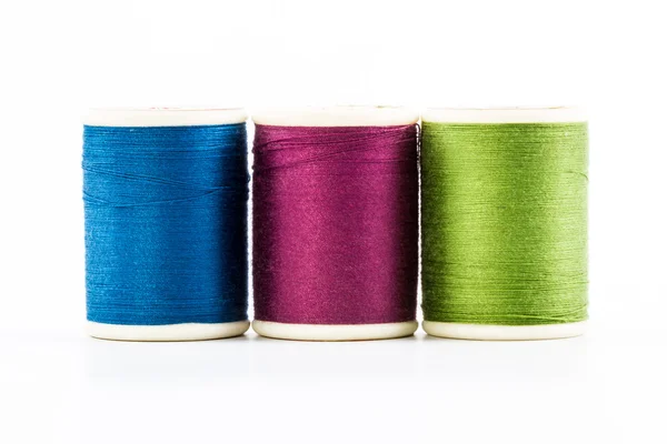 Three spools of sewing thread — Stock Photo, Image