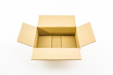 açılan boş Oluklu Mukavva kutu.