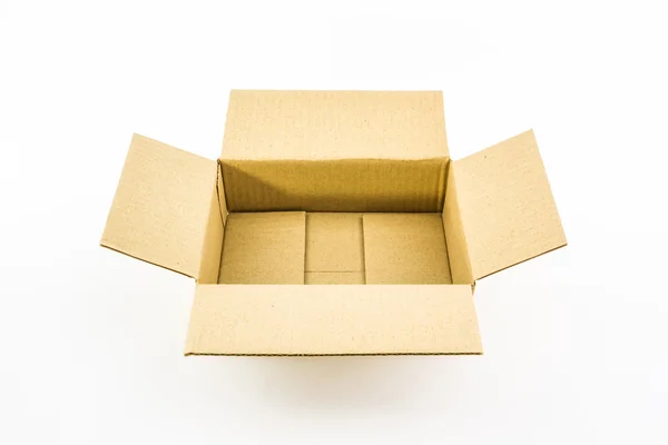 Пустая открытая коробка из гофрированного картона . — стоковое фото