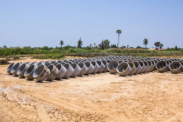 Tubos de cimento ou tubo de concreto — Fotografia de Stock