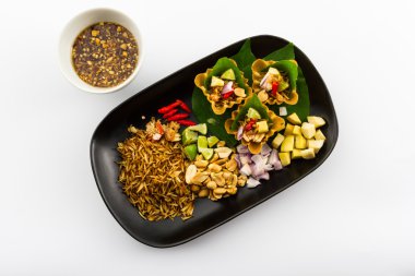 yaprak sarılı lokma boyutu meze, geleneksel Tay gıda. 