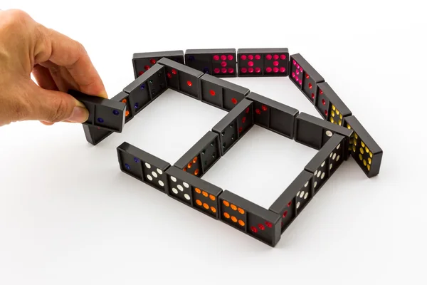 Domino ve tvaru domu. — Stock fotografie