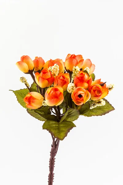 Konstgjorda orange blommor gjorda av tyg. — 图库照片