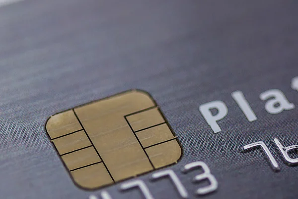 Secure chip of credit card. — Stock Photo, Image