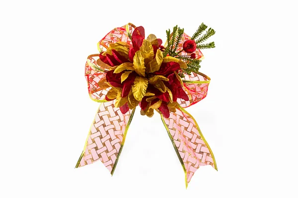 Closeup of red bow christmas. — Stock Photo, Image