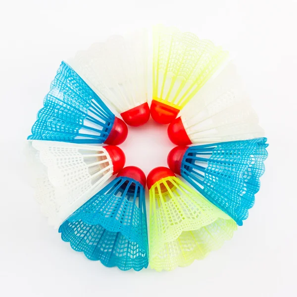 Colorful of plastic shuttlecocks toy. — Stock Photo, Image
