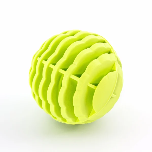 Желтый шар для мытья, пластиковые шары — стоковое фото
