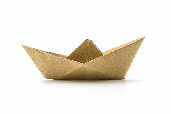 纸折纸棕色船 . — 图库照片