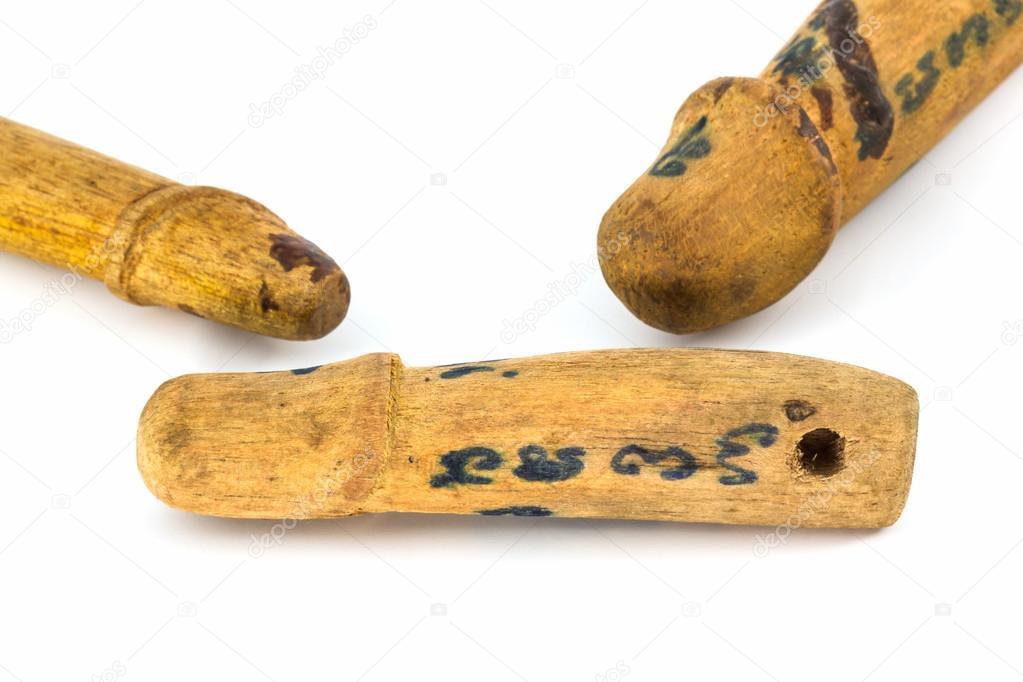Small wooden image of penis,Thailand amulet symbolic.