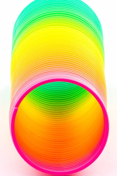 Rainbow colored wire spiral — Stock Photo, Image