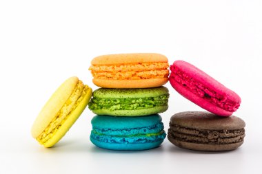 güzel ve renkli Fransızca macaroons.