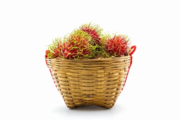 Rambutan fruit in basket. — Stock Photo, Image