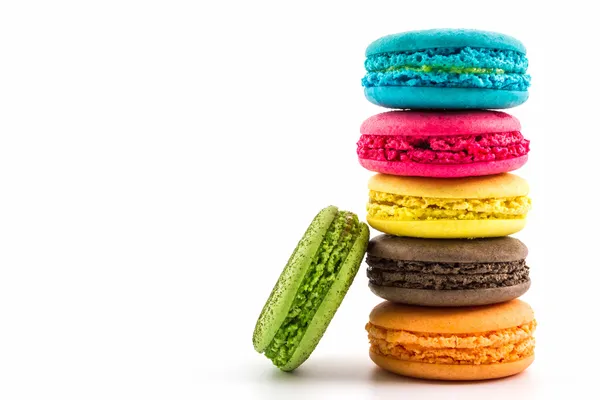 güzel ve renkli Fransızca macaroons.