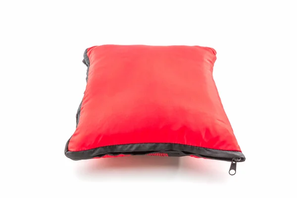 Almohada roja brillante con cremallera . — Foto de Stock