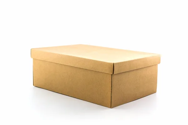 Brown shoe box on white background with clipping path. — Stock Photo, Image