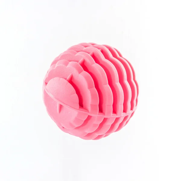 Růžová praní míč, plastové míčky. — Stock fotografie
