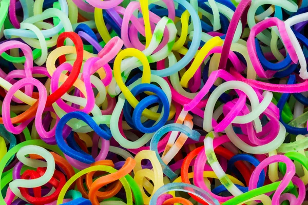 Colorful of elastic loom bands — Stock Photo, Image