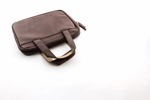 Handväska i brunt läder. — Stockfoto