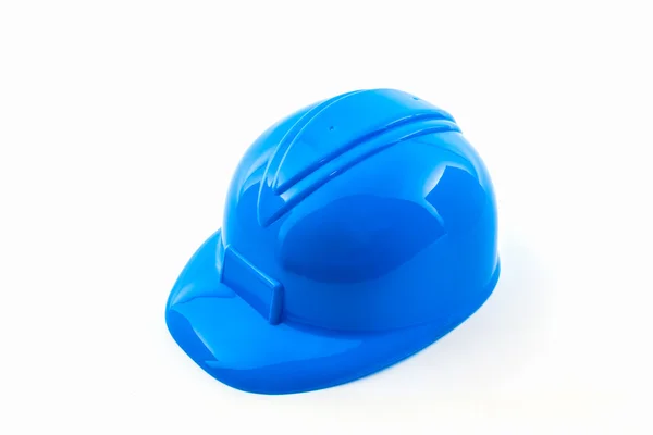 Casque de construction bleu . — Photo