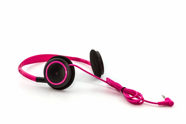 Pink headphones. — Stock Photo, Image