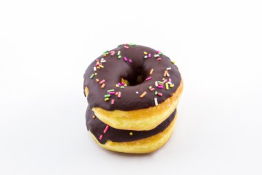 sprinkles ile çikolatalı çörek.