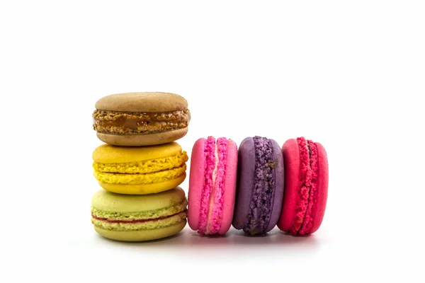 Sladký a barevné francouzská macaroons nebo macaron, dezert. — Stock fotografie