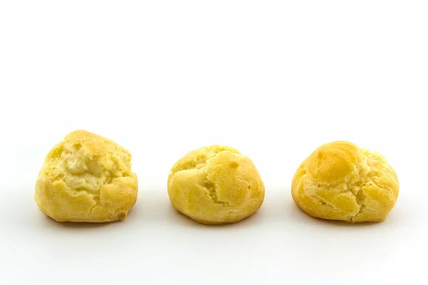 Tatlı taze mini krem puffs, choux, profiterol pasta. — Stok fotoğraf