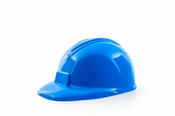 Modré stavební helma. — Stock fotografie