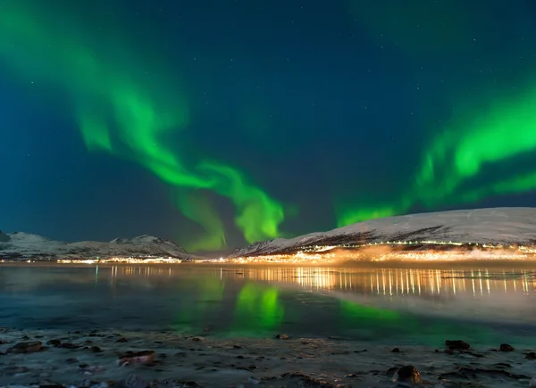 Zorze polarne w Norwegii — Zdjęcie stockowe