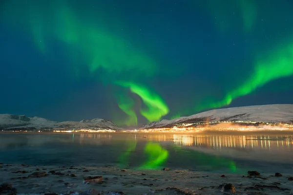 Le luci polari in Norvegia — Foto Stock