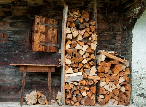 Fireplace logs for winter time — Stock Photo, Image