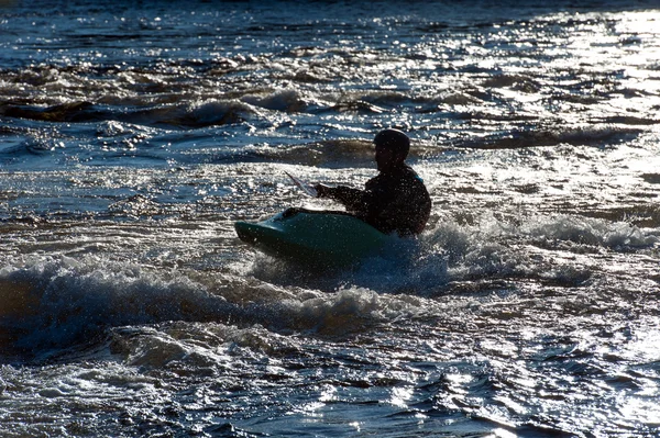 Canoe, river,Norway — Stock Photo, Image