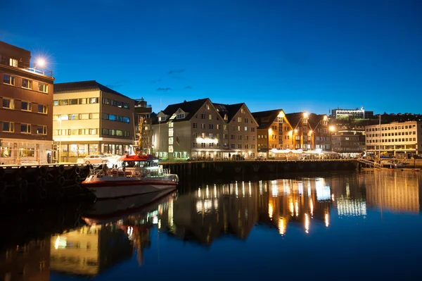 Aerial view of Tromso Cityscape at dusk Norway — Stock Photo, Image