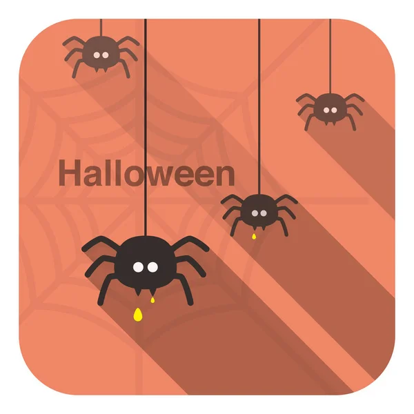 Spinne Halloween Flache Ikone Design Set Vektor Illustration — Stockvektor