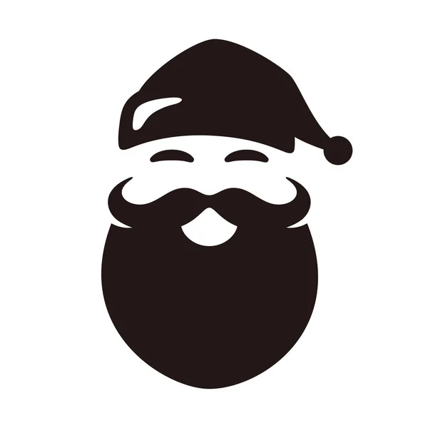 Feliz Conceito Natal Com Chapéu Natal Barba Branca Santa — Vetor de Stock