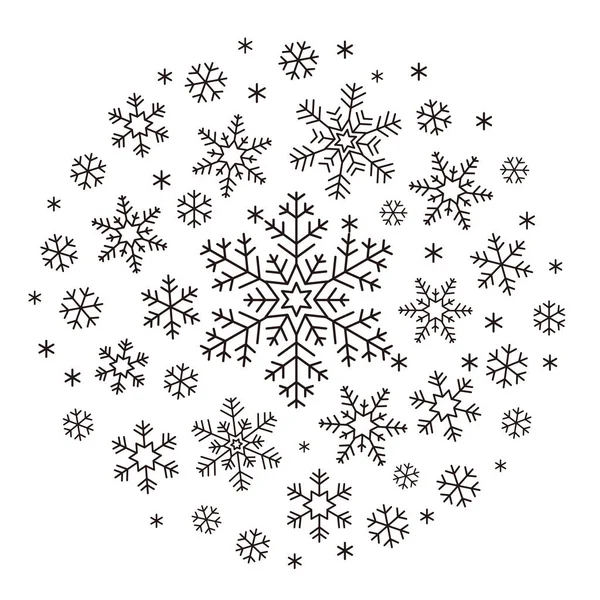 Snowflake Icons Small Big — Stock Vector