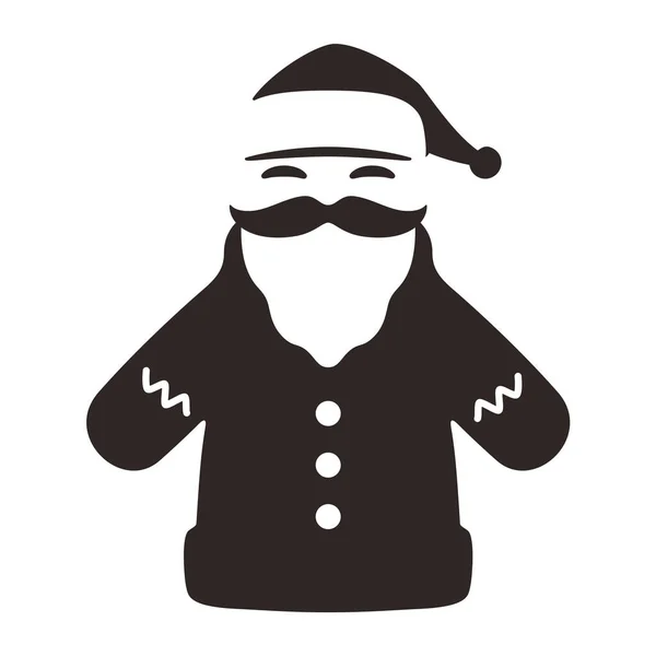 Frohe Weihnachten Mit Weihnachtsmütze Und Weißem Bart — Stockvektor