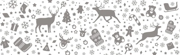 Icône Noël Motif Sans Couture Illustration Vectorielle — Image vectorielle