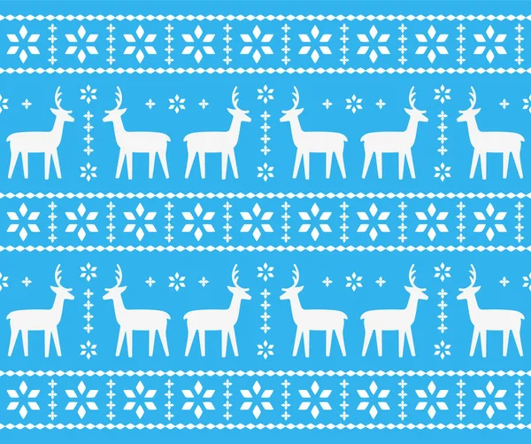Ciervo Navidad Diseño Patrón Copo Nieve Ilustración Vectorial — Vector de stock