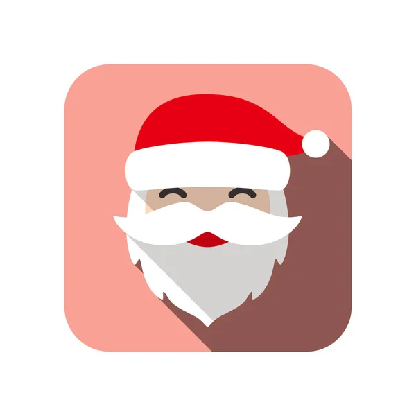Weihnachtsmann Gesicht Flache Ikone Design Vektor Illustration — Stockvektor