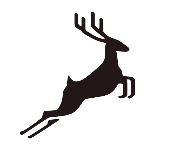 圣诞驯鹿跑平设计矢量插图 — 图库矢量图片