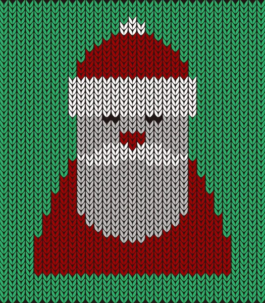 Merry Christmas Santa Claus Het Breipatroon — Stockvector