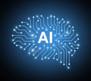 Cyborg insan beynindeki devre kartı, dijital insanın yapay zekası..