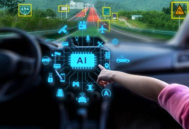 Yapay zekaya sahip akıllı araba.