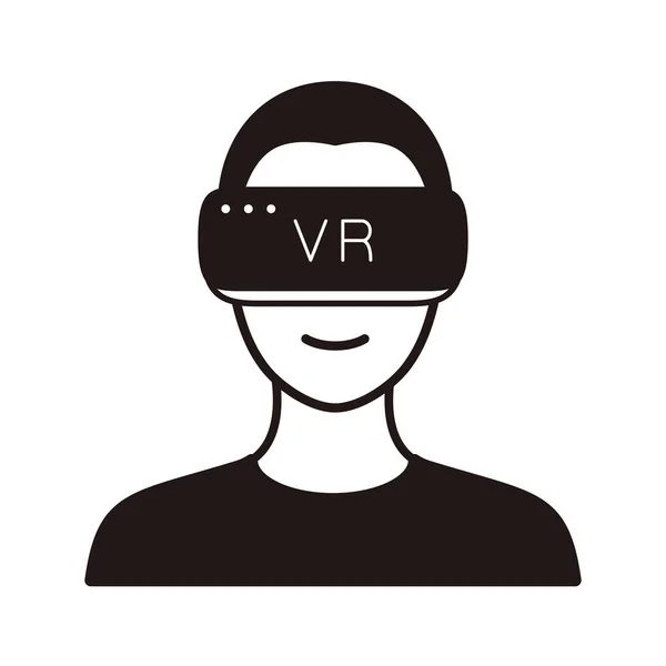 Ragazza Bellezza Indossando Occhiali Realtà Virtuale Vista Frontale Giocare Illustrazione — Vettoriale Stock