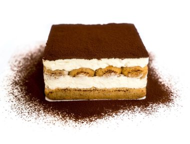 Taze Tiramisu Keki, beyaz arkaplan